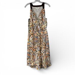 Cato Dress Women’s 18W Multicolor Abstract Print Sleeveless V Neck Faux Wrap